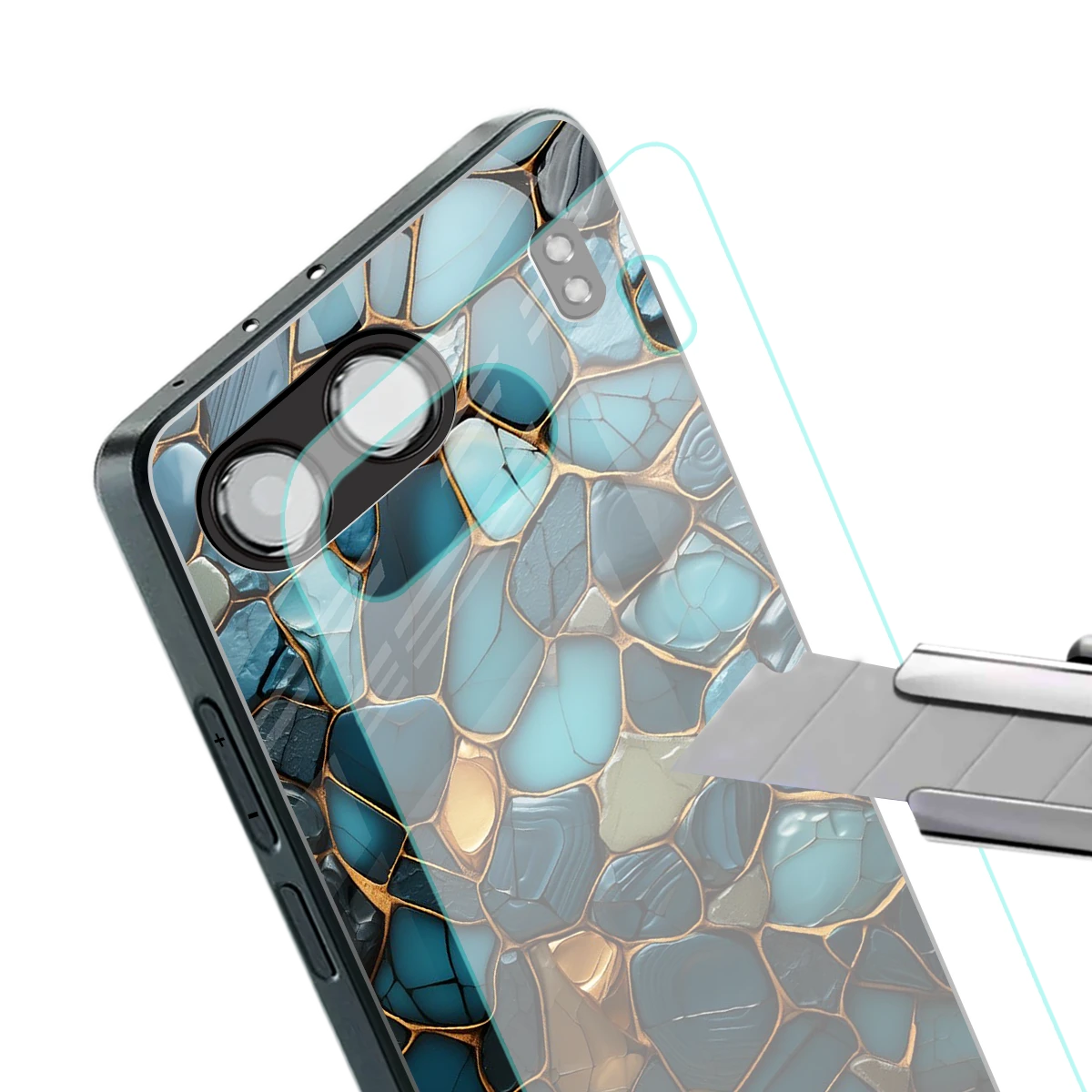 Blue Mirage stylish phone case for oneplus nord 4 | glossy glass and slim fit