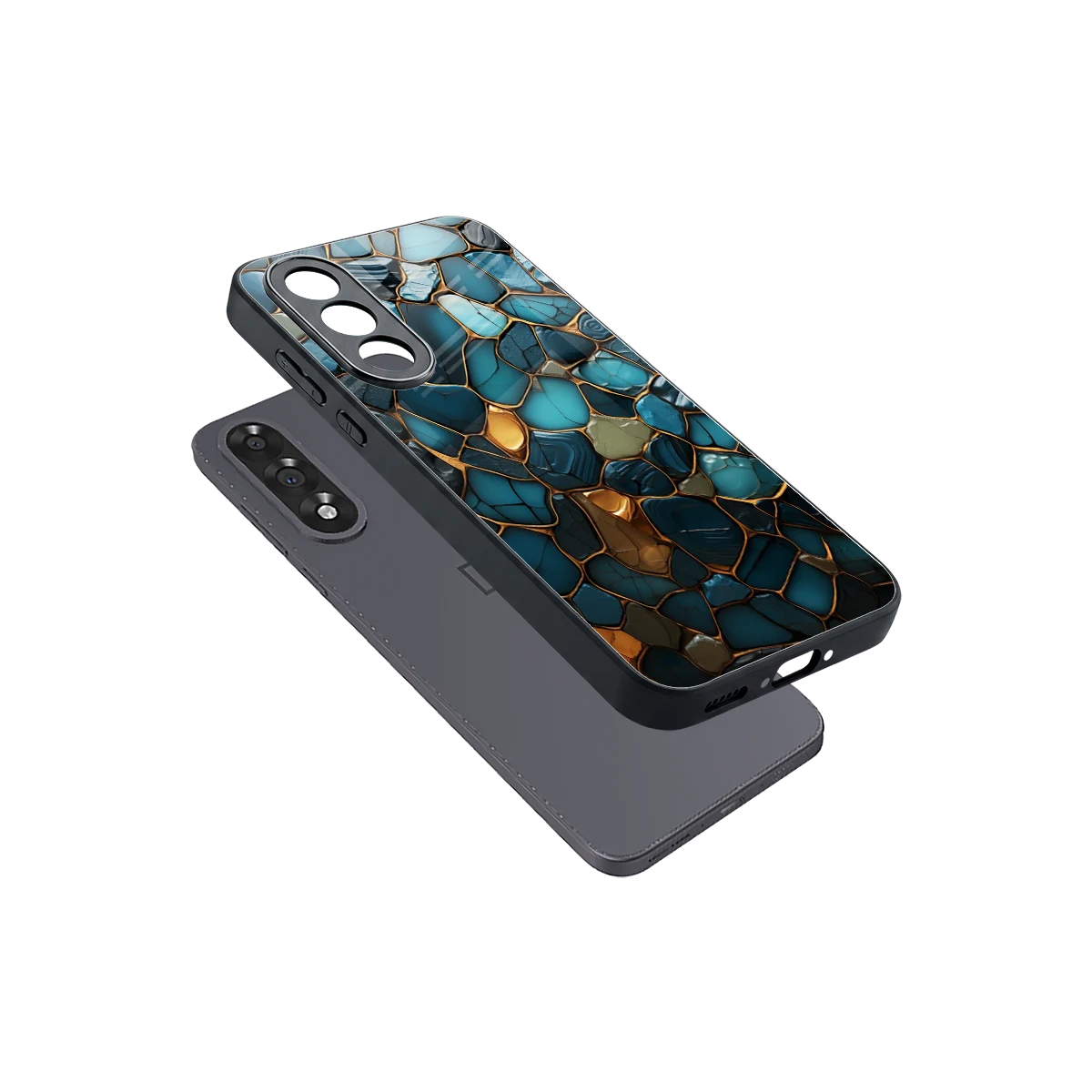 Blue Mirage sleek oneplus nord 5 cover with tempered glass back and TPU edges
