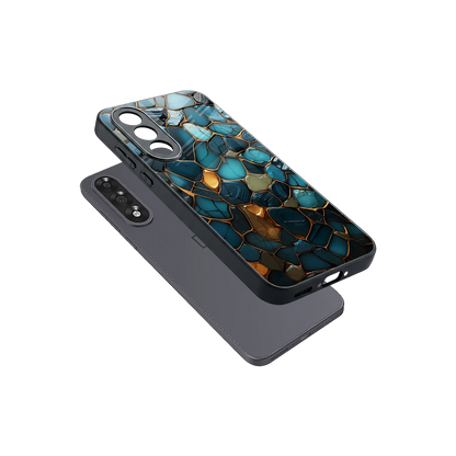 Blue Mirage sleek oneplus nord 5 cover with tempered glass back and TPU edges