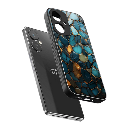 Blue Mirage sleek oneplus nord ce 3 cover with tempered glass back and TPU edges