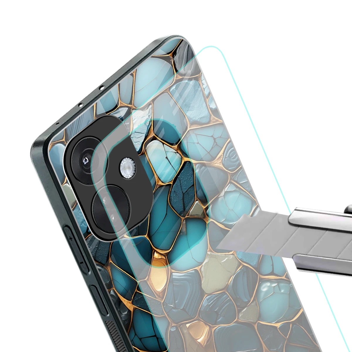 Blue Mirage stylish phone case for oneplus nord ce 3 | glossy glass and slim fit