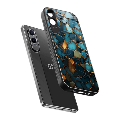Blue Mirage sleek oneplus nord ce 4 lite cover with tempered glass back and TPU edges