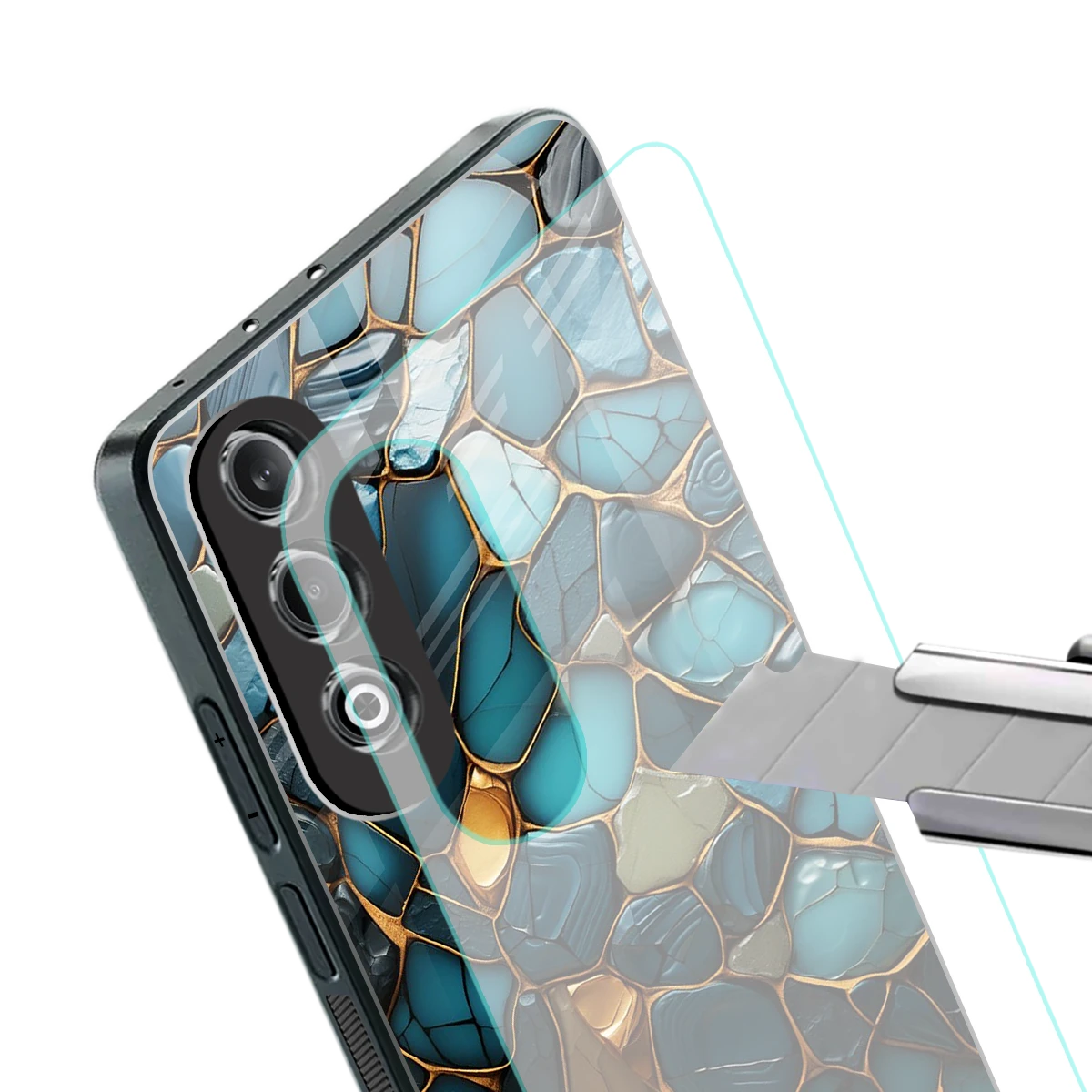 Blue Mirage stylish phone case for oneplus nord ce 4 | glossy glass and slim fit