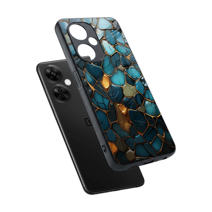 Blue Mirage sleek oneplus nord ce 3 lite cover with tempered glass back and TPU edges