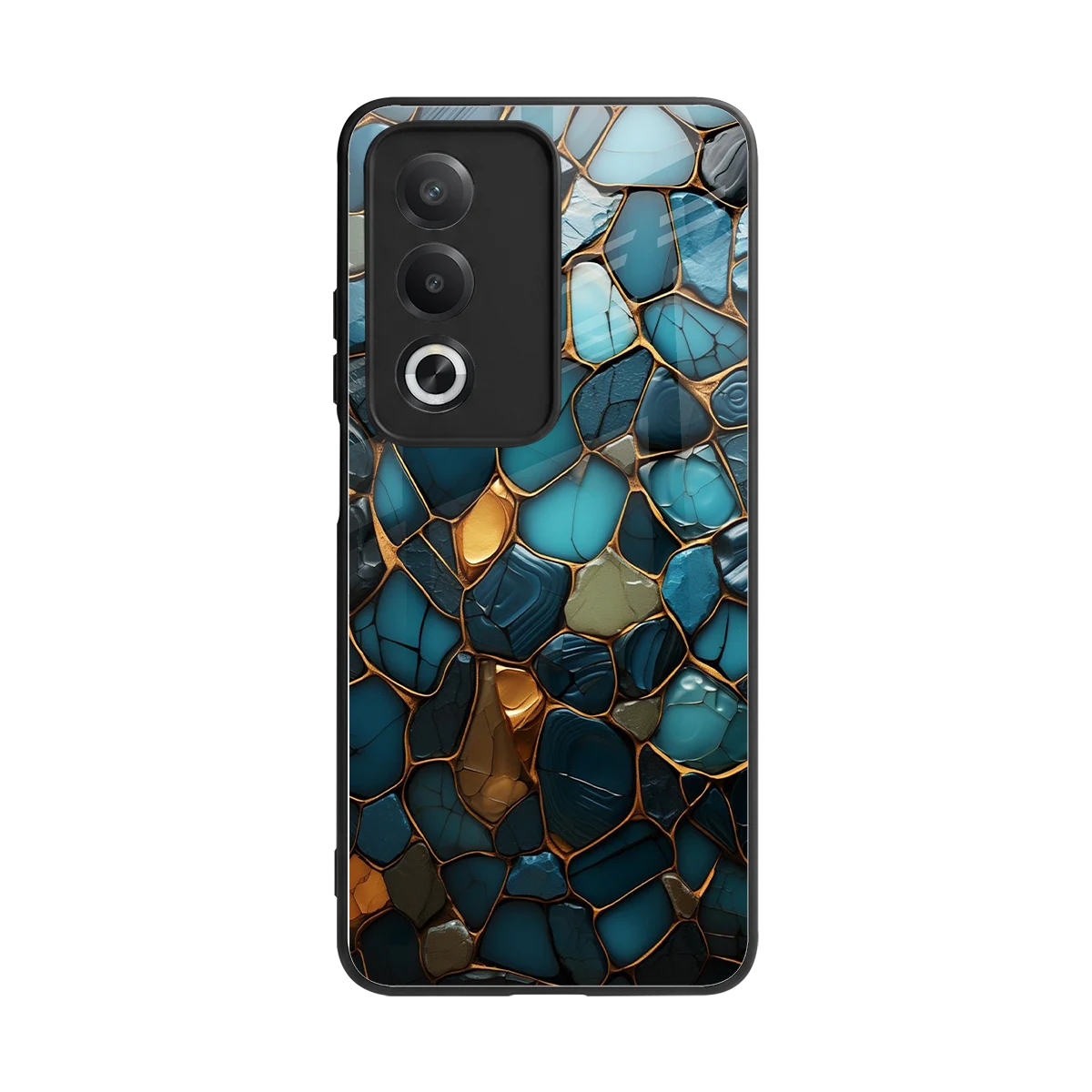 Blue Mirage back phone cover | glass case for oppo a3 pro