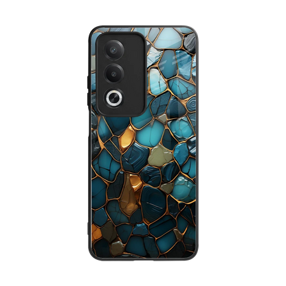 Blue Mirage back phone cover | glass case for oppo a3 pro