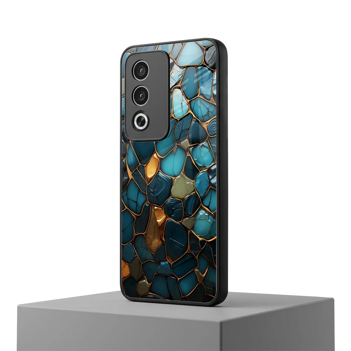 Blue Mirage oppo a3 pro mobile cover | shockproof glass phone case