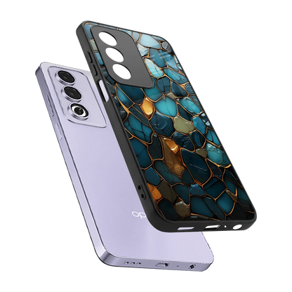 Blue Mirage sleek oppo a3 pro cover with tempered glass back and TPU edges