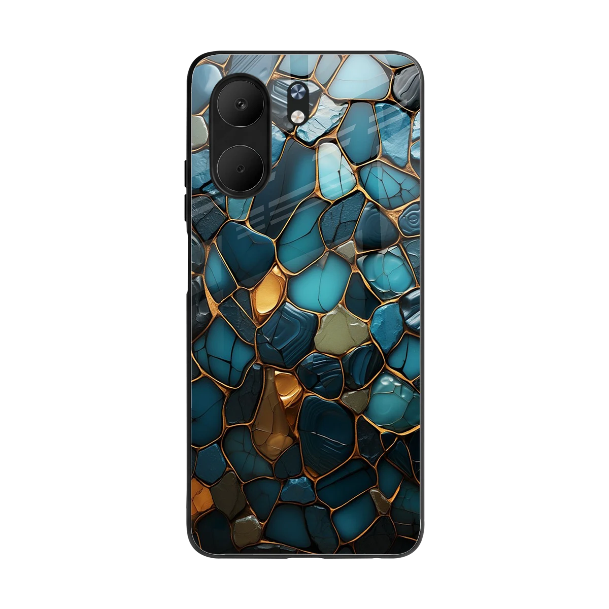 Blue Mirage back phone cover | glass case for oppo a5x 5g