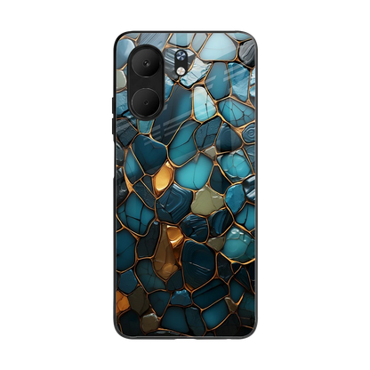 Blue Mirage back phone cover | glass case for oppo a5x 5g