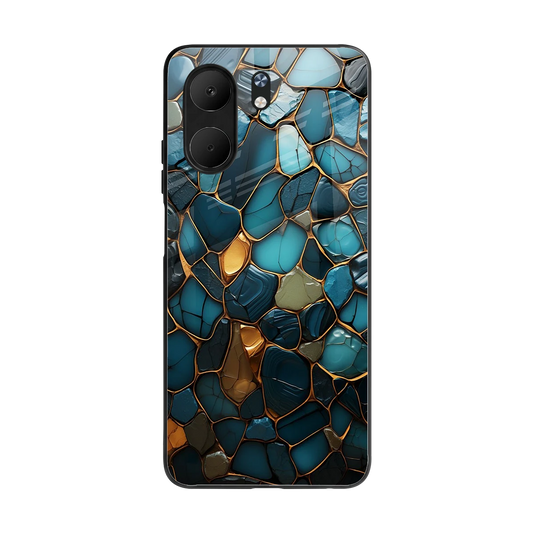 Blue Mirage back phone cover | glass case for oppo a5x 5g