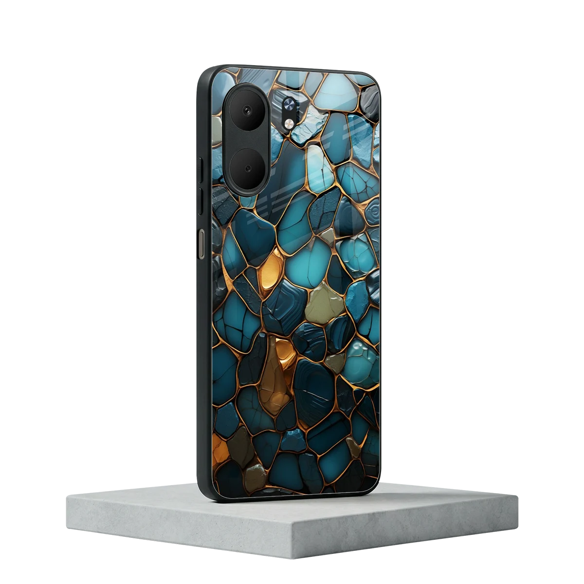 Blue Mirage oppo a5x 5g mobile cover | shockproof glass phone case