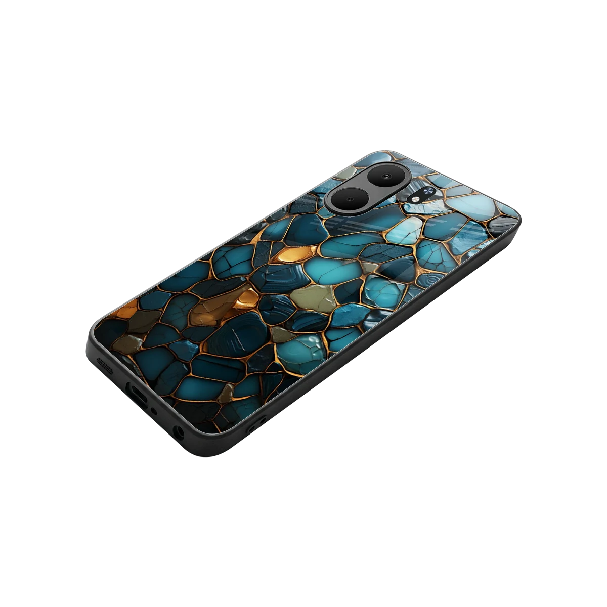 Blue Mirage stylish phone case for oppo a5x 5g | glossy glass and slim fit