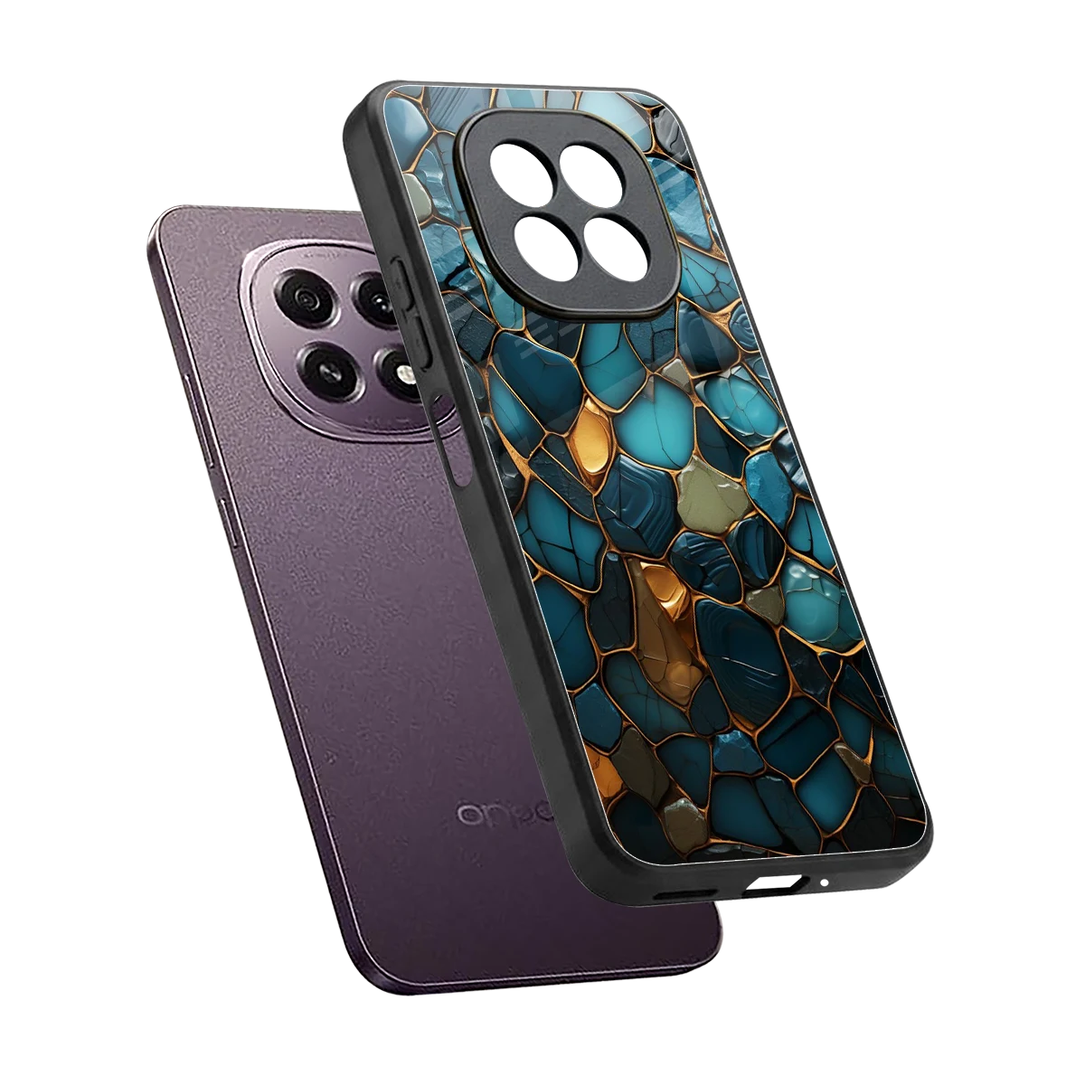 Blue Mirage sleek oppo f29 5g cover with tempered glass back and TPU edges