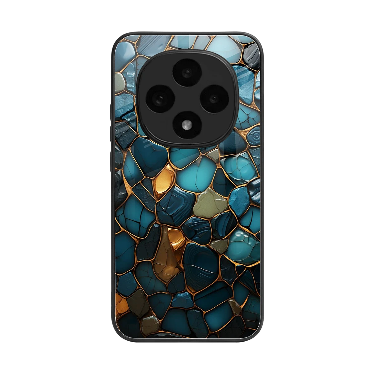 Blue Mirage back phone cover | glass case for oppo f31 pro 5g