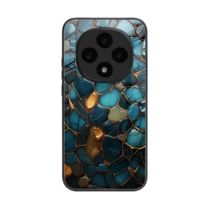 Blue Mirage back phone cover | glass case for oppo f31 pro 5g