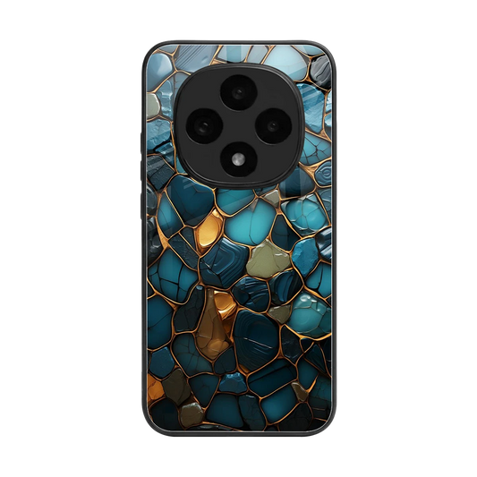 Blue Mirage back phone cover | glass case for oppo f31 pro 5g