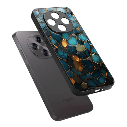 Blue Mirage sleek oppo f31 pro 5g cover with tempered glass back and TPU edges