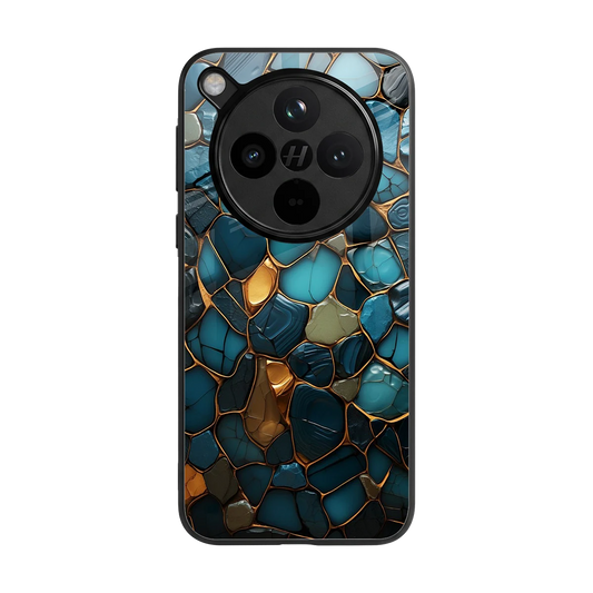 Blue Mirage back phone cover | glass case for oppo find x8