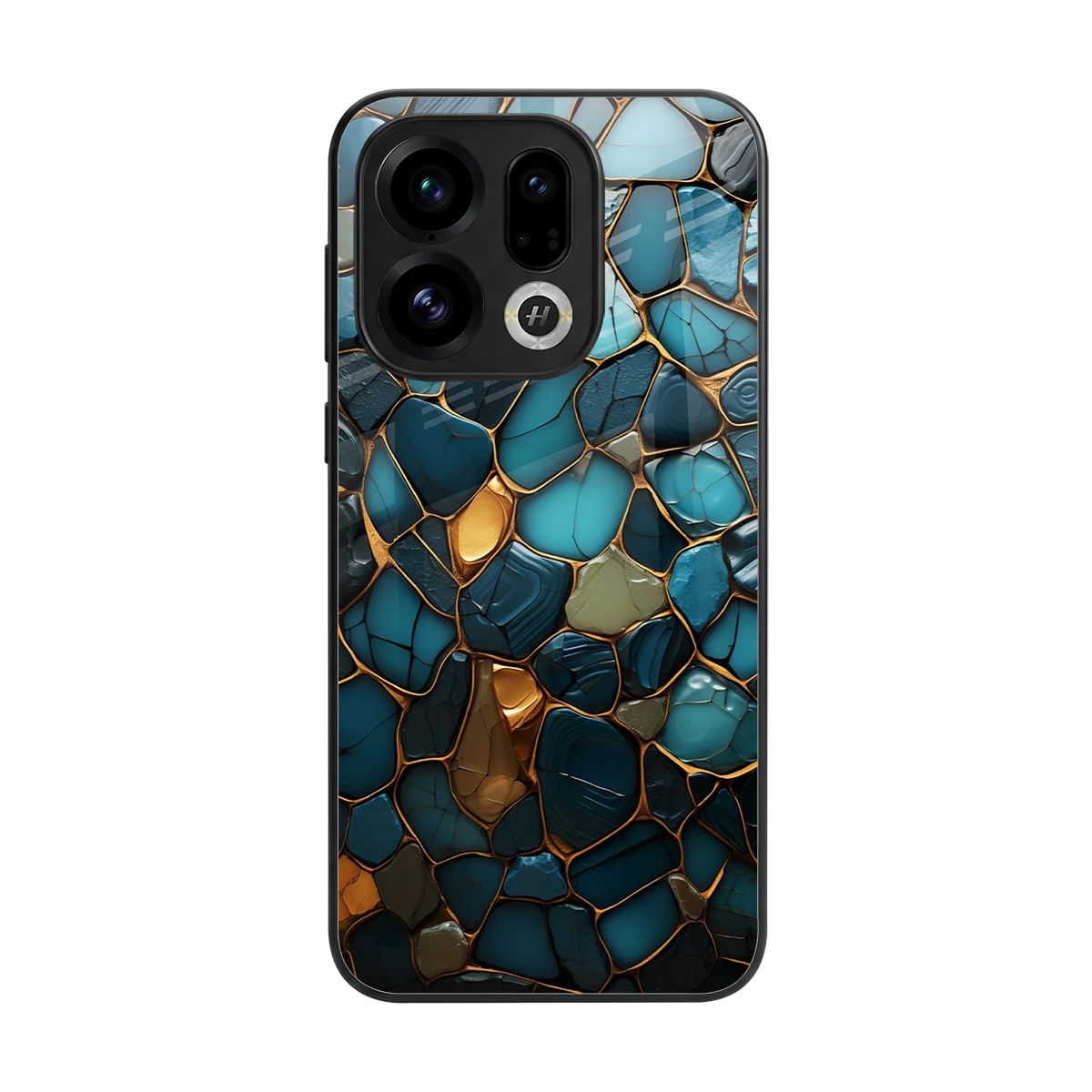 Blue Mirage back phone cover | glass case for oppo find x9