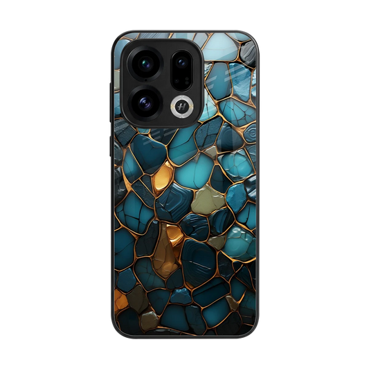 Blue Mirage back phone cover | glass case for oppo find x9