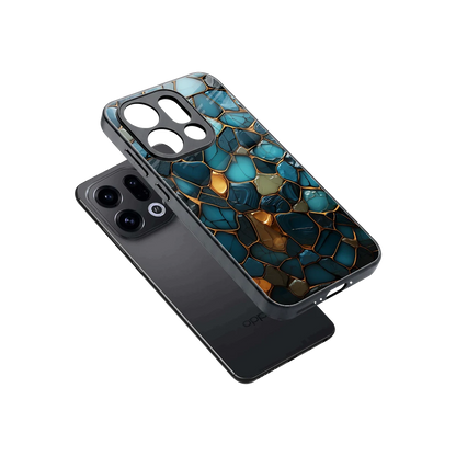 Blue Mirage sleek oppo find x9 cover with tempered glass back and TPU edges