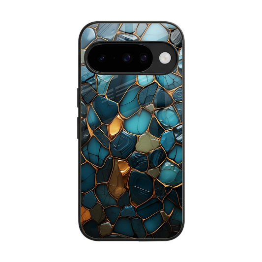 Blue Mirage back phone cover | glass case for google pixel 10