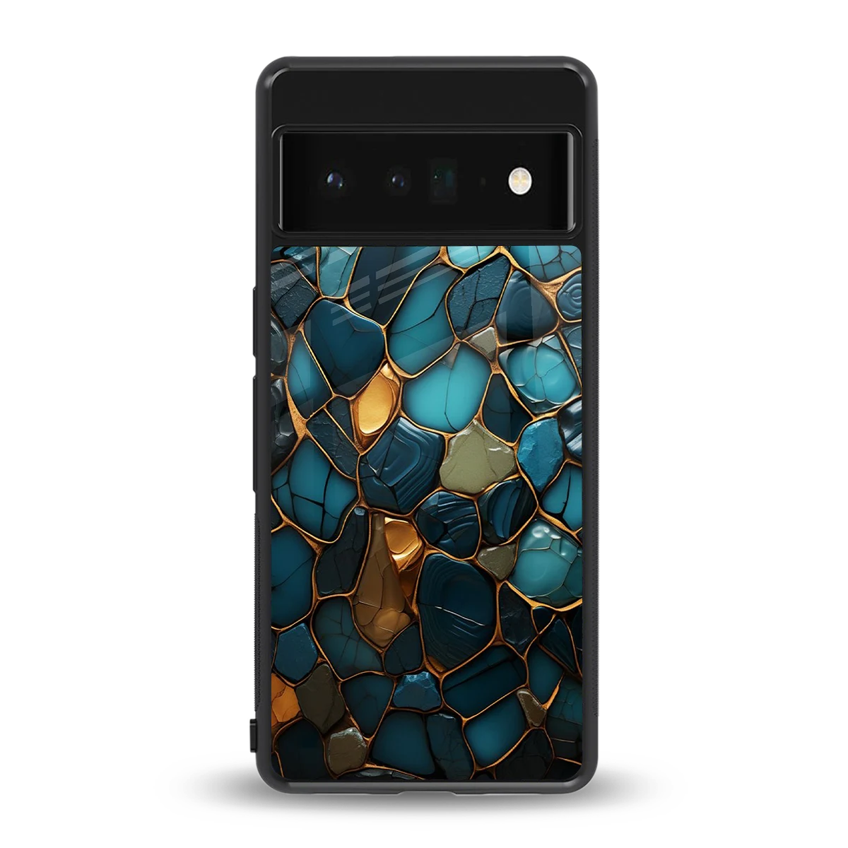 Blue Mirage back phone cover | glass case for google pixel 6 pro