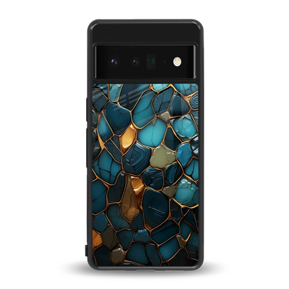 Blue Mirage back phone cover | glass case for google pixel 6 pro