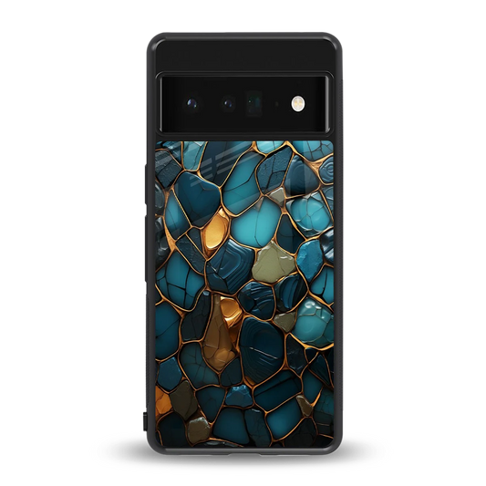 Blue Mirage back phone cover | glass case for google pixel 6 pro
