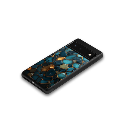 Blue Mirage google pixel 6a mobile cover | shockproof glass phone case