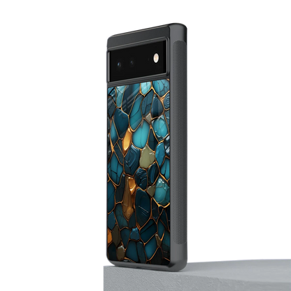 Blue Mirage stylish phone case for google pixel 6 | glossy glass and slim fit