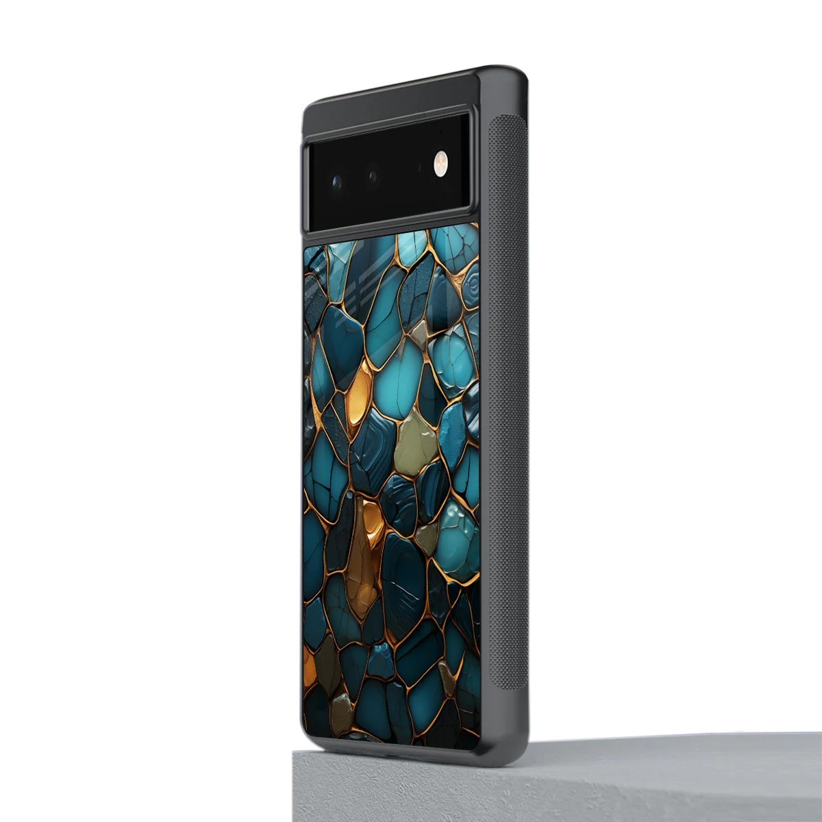 Blue Mirage stylish phone case for google pixel 6a | glossy glass and slim fit