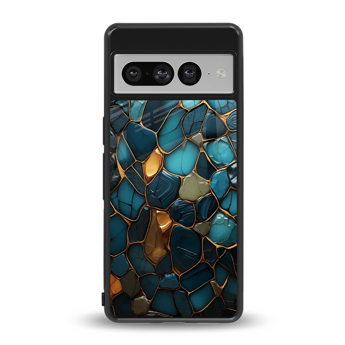 Blue Mirage back phone cover | glass case for google pixel 7 pro
