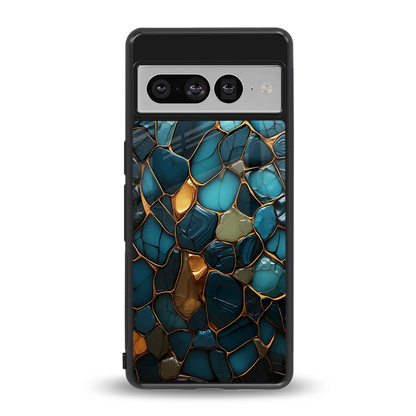 Blue Mirage back phone cover | glass case for google pixel 7 pro