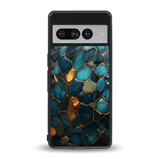 Blue Mirage back phone cover | glass case for google pixel 7 pro