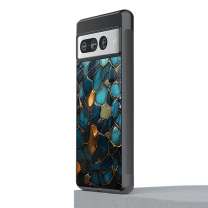 Blue Mirage stylish phone case for google pixel 7 pro | glossy glass and slim fit