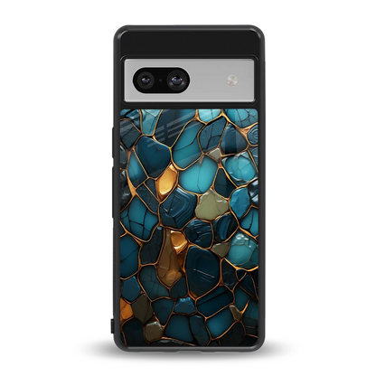 Blue Mirage back phone cover | glass case for google pixel 7a