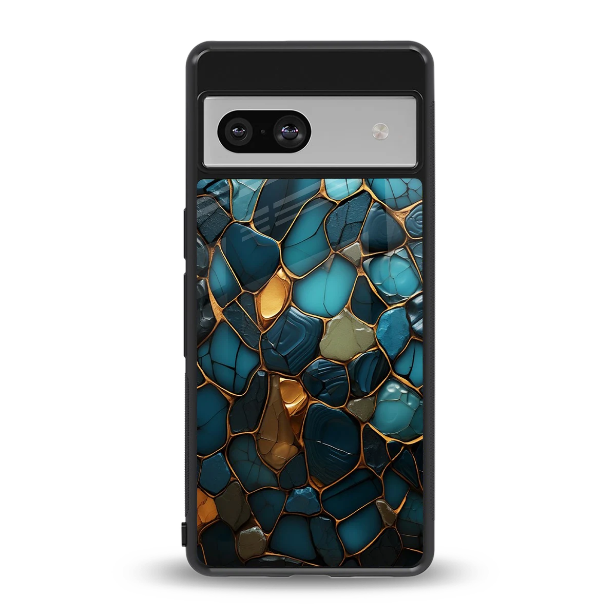 Blue Mirage back phone cover | glass case for google pixel 7