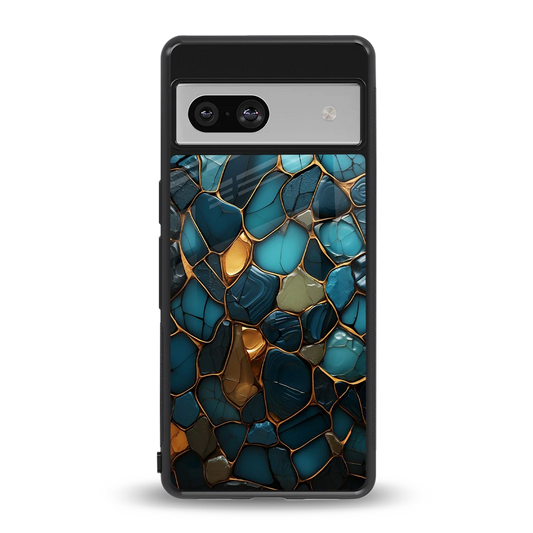 Blue Mirage back phone cover | glass case for google pixel 7