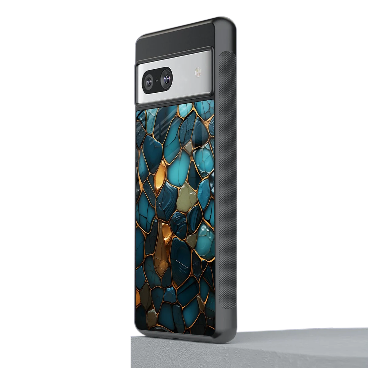 Blue Mirage stylish phone case for google pixel 7a | glossy glass and slim fit