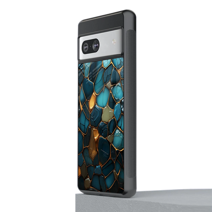 Blue Mirage stylish phone case for google pixel 7 | glossy glass and slim fit