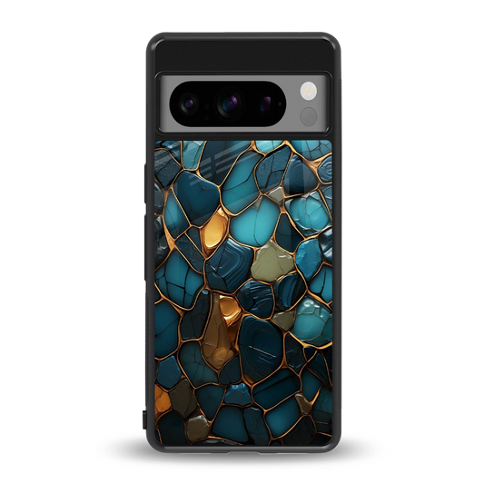 Blue Mirage back phone cover | glass case for google pixel 8 pro