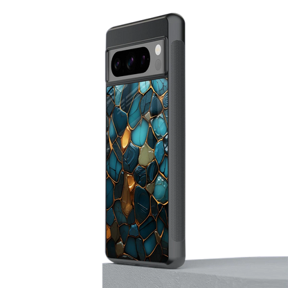 Blue Mirage stylish phone case for google pixel 8 pro | glossy glass and slim fit
