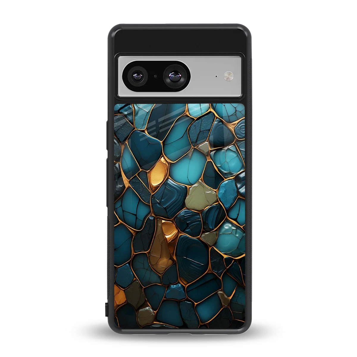 Blue Mirage back phone cover | glass case for google pixel 8
