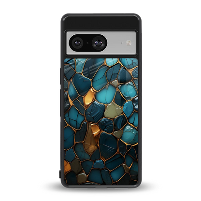 Blue Mirage back phone cover | glass case for google pixel 8
