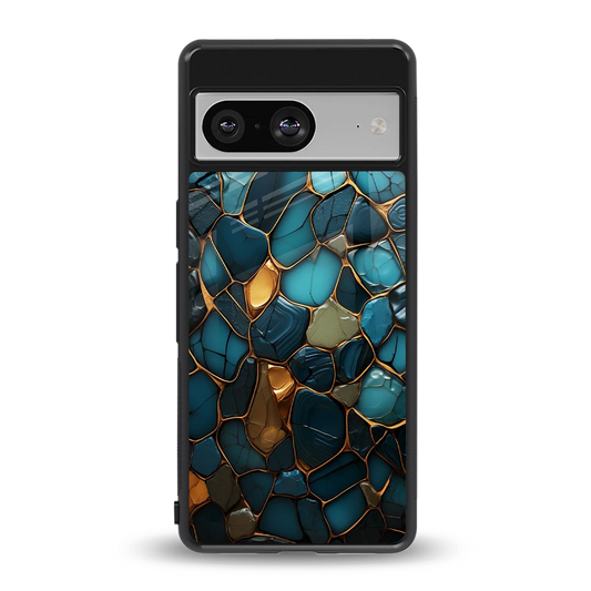 Blue Mirage back phone cover | glass case for google pixel 8