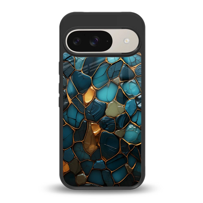 Blue Mirage back phone cover | glass case for google pixel 9