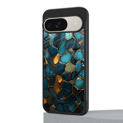 Blue Mirage google pixel 9 mobile cover | shockproof glass phone case