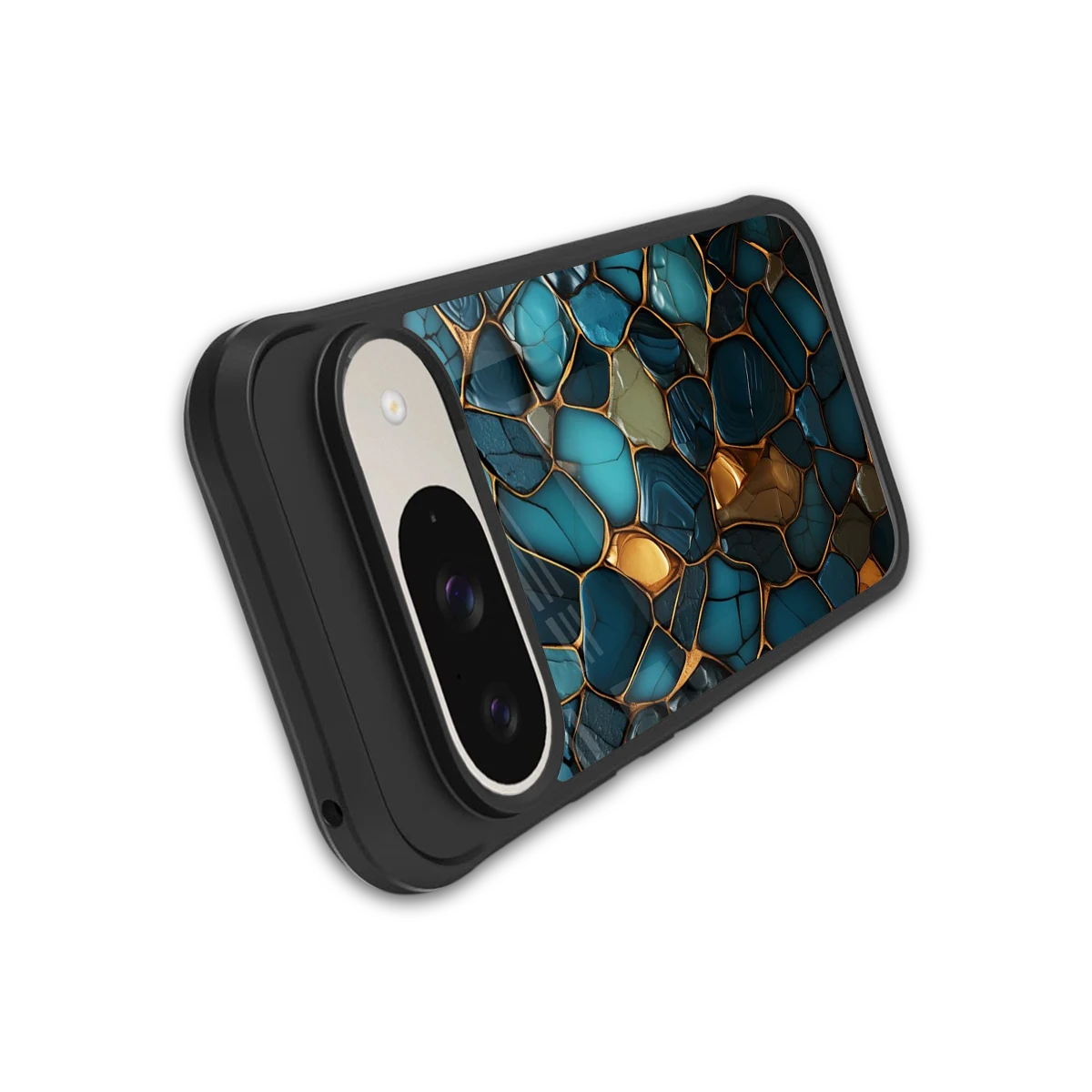 Blue Mirage stylish phone case for google pixel 9 | glossy glass and slim fit